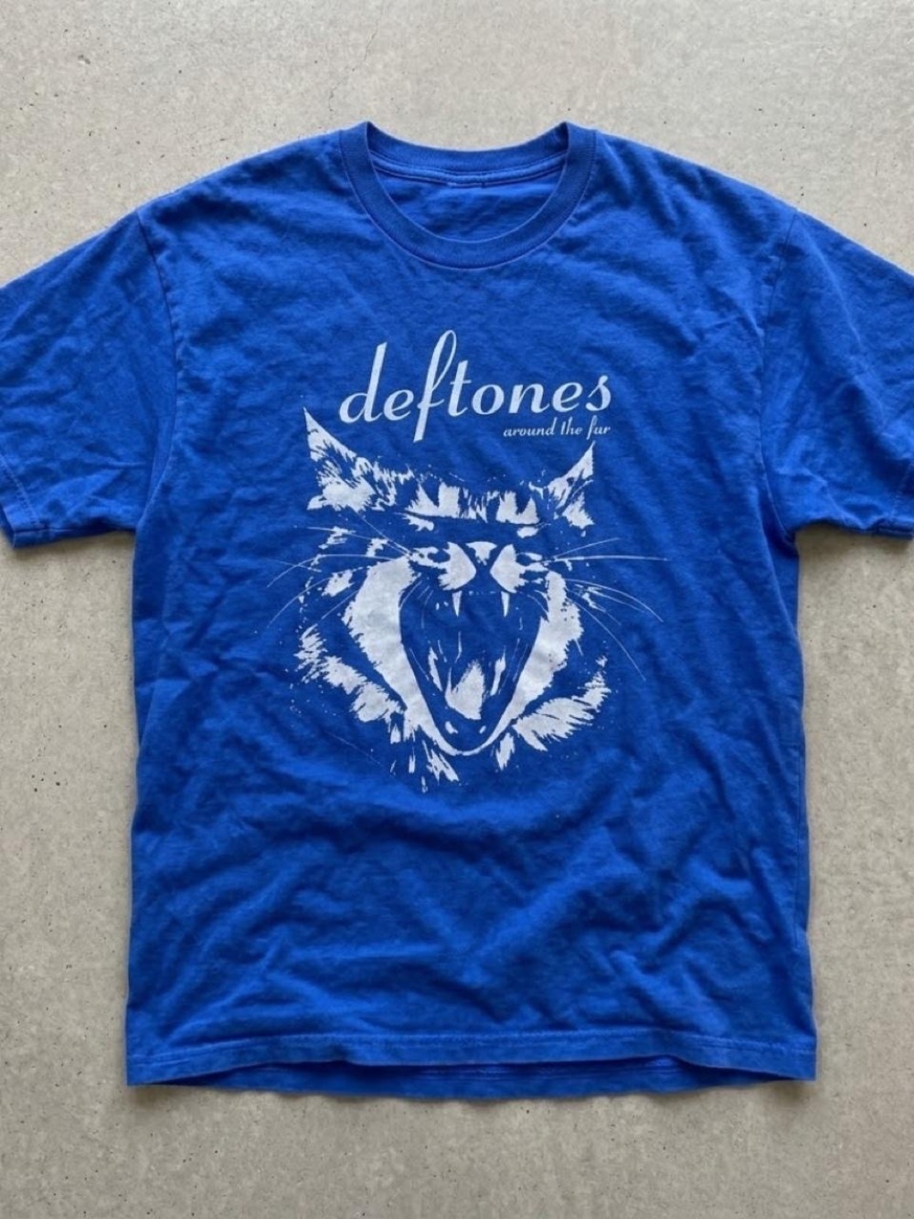 Gildan Royal Blue Deftones Cat Graphic Tee